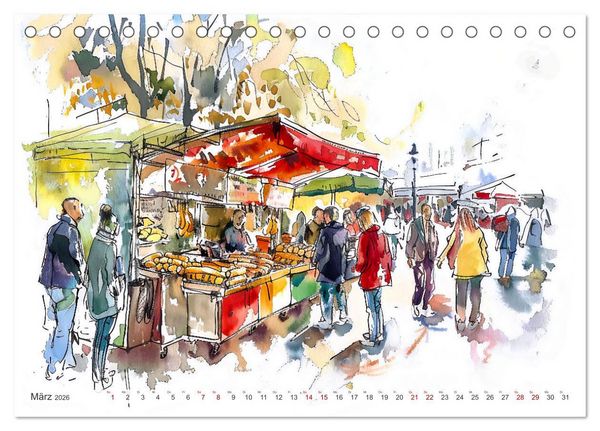 Produktbild: Berlin Impressionen - Kunstvolle Stadtansichten der Seele Berlins (Tischkalender 2026 DIN A5 quer), CALVENDO Monatskalender