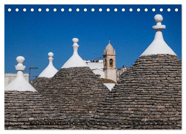 Produktbild: Alberobello &ndash; Apuliens Stadt der Trulli (Tischkalender 2026 DIN A5 quer), CALVENDO Monatskalender