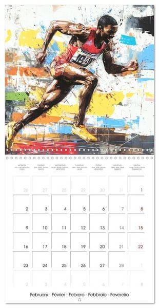 Produktbild: Disciplines olympiques en peinture (Calendrier mural carr&eacute; 2026 30x30 cm) Calendrier double avec une page pour vos prises de notes