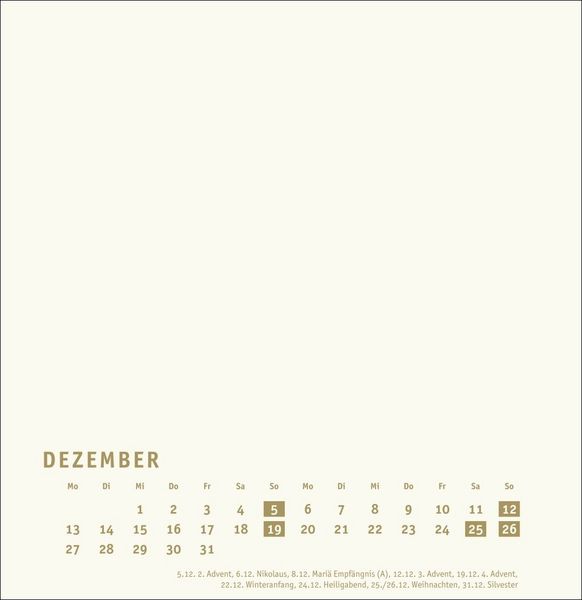 Produktbild: Premium-Bastelkalender gold gro&szlig; 2027