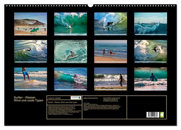 Produktbild: Surfen - Wasser, Wind und coole Typen (Wandkalender 2026 DIN A2 quer), CALVENDO Monatskalender
