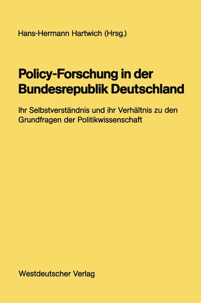 Produktbild: Policy-Forschung in der Bundesrepublik Deutschland