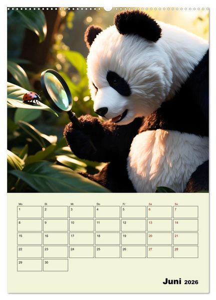 Produktbild: Ein pandastarkes Jahr - Flauschige Pandab&auml;ren zum Verlieben (hochwertiger Premium Wandkalender 2026 DIN A2 hoch), Kunstdruck in Hochglanz