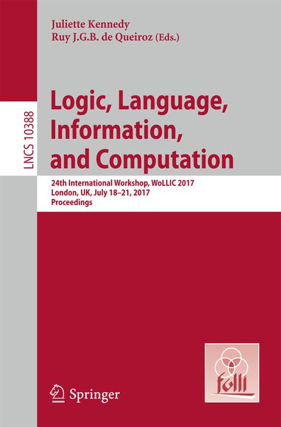 Produktbild: Logic, Language, Information, and Computation