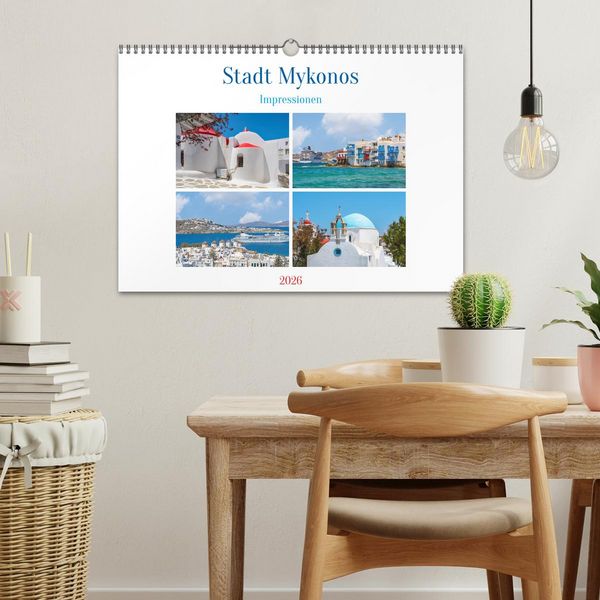 Produktbild: Stadt Mykonos - Impressionen (Wandkalender 2026 DIN A3 quer), CALVENDO Monatskalender