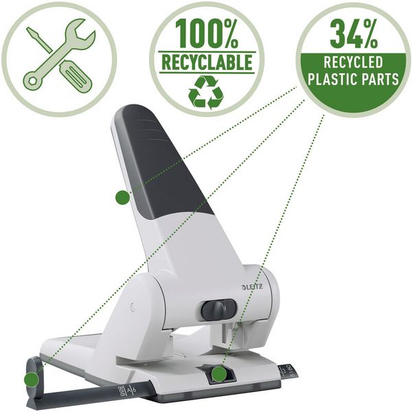 Produktbild: LEITZ&reg; extrastarker Registraturlocher 5180, grau