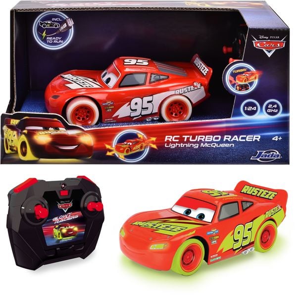 Jada Toys - RC Cars Glow Racers Light. McQueen 1:24