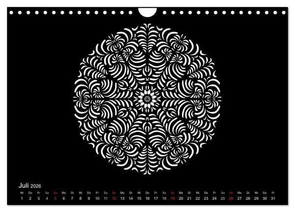 Produktbild: Entspannung und Ruhe durch Mandalas (Wandkalender 2026 DIN A4 quer), CALVENDO Monatskalender