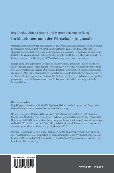 Produktbild: Im Maschinenraum der Wirtschaftsprognostik