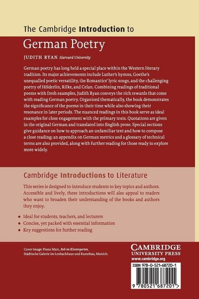Produktbild: The Cambridge Introduction to German Poetry