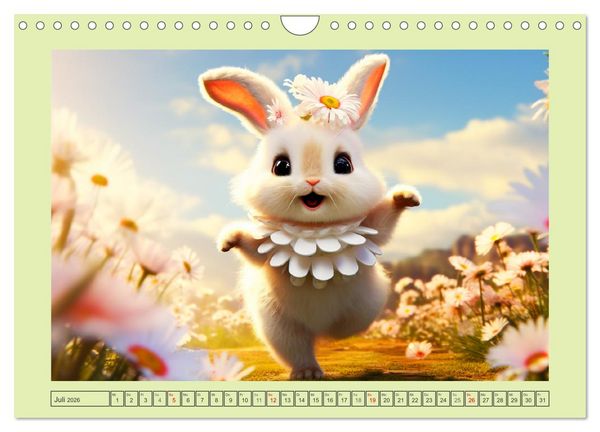 Produktbild: Liebliche Kaninchen. Flauschige Hopsis haben Spa&szlig; (Wandkalender 2026 DIN A4 quer), CALVENDO Monatskalender