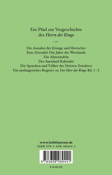 Produktbild: Der Herr der Ringe - Anh&auml;nge und Register