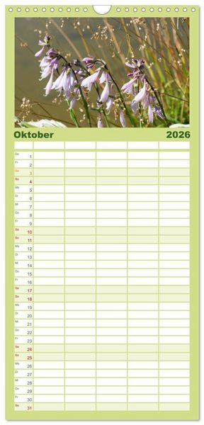 Produktbild: Familienplaner 2026 - Sanfte Natur mit 5 Spalten (Wandkalender, 21 x 45 cm) CALVENDO