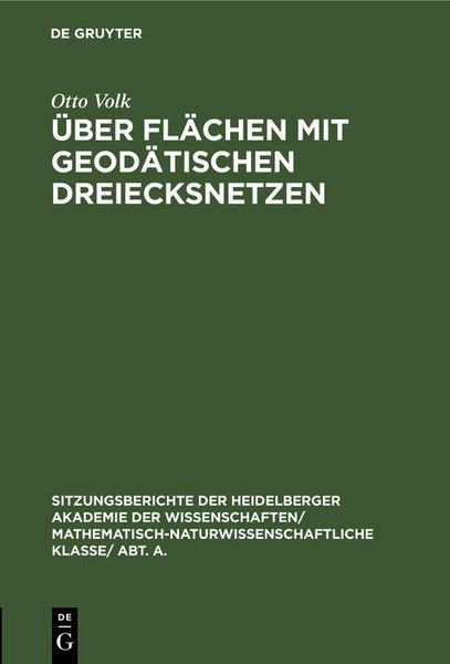 Produktbild: &Uuml;ber Fl&auml;chen mit geod&auml;tischen Dreiecksnetzen
