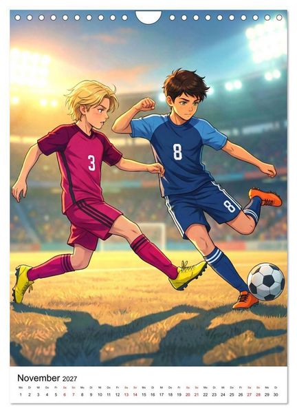 Produktbild: Level Up &ndash; Fu&szlig;ballhelden (Wandkalender 2027 DIN A4 hoch), CALVENDO Monatskalender