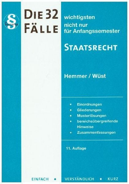 Produktbild: Die 32 wichtigsten F&auml;lle Staatsrecht