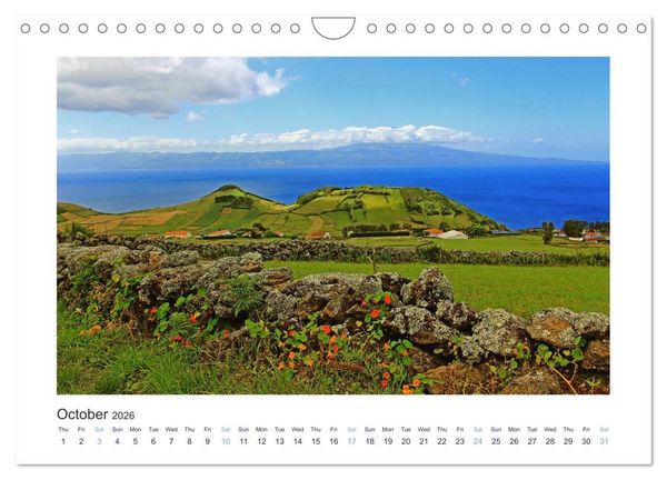 Produktbild: Sao Jorge Island of the Azores - fantastic fajas on the greenest island of Portugal (Wall Calendar 2026 DIN A4 landscape), CALVENDO 12 Month Wall Calendar