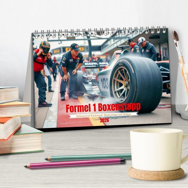 Produktbild: Formel 1 Boxenstopp (Tischkalender 2026 DIN A5 quer), CALVENDO Monatskalender