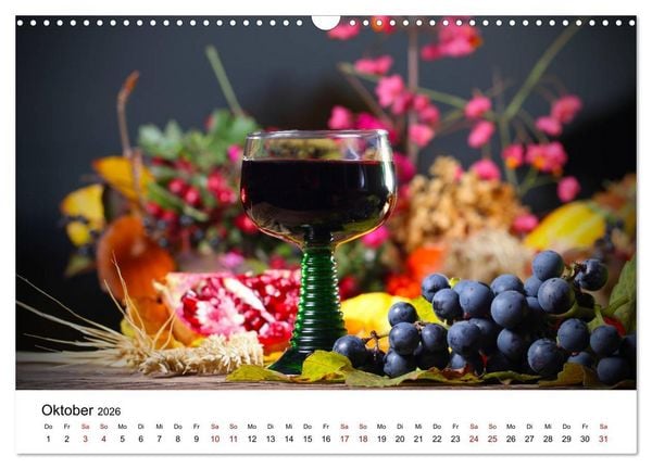 Produktbild: Weinkalender (Wandkalender 2026 DIN A3 quer), CALVENDO Monatskalender