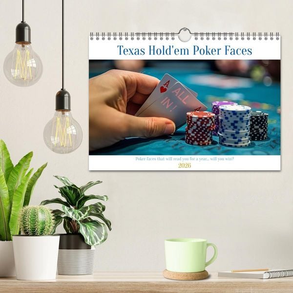 Produktbild: Texas Hold'em Poker Faces (Wall Calendar 2026 DIN A4 landscape), CALVENDO 12 Month Wall Calendar