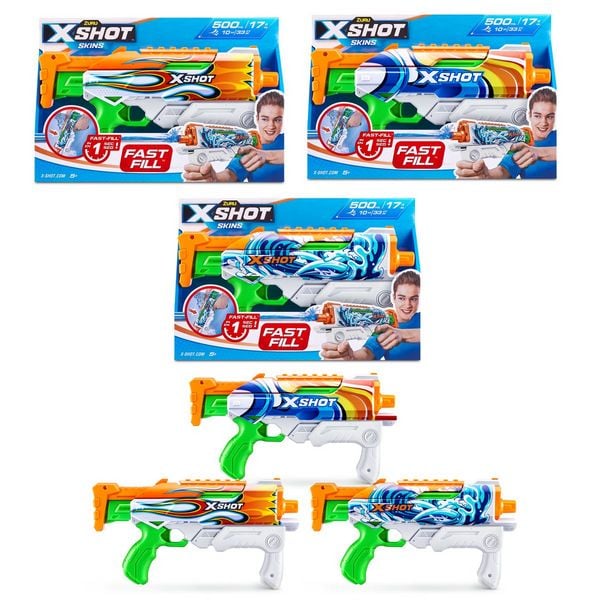 Wasserpistole XSHOT Skins Hyperload Fast Fill 3fach sortiert