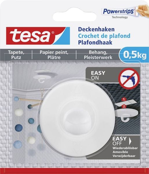 Tesa 77781 Deckenhaken Weiß Inhalt: 1 St.