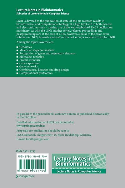 Produktbild: Bioinformatics Research and Applications
