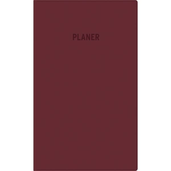 Zettler Taschenplaner 1W/1S bordeaux 2026 – kompakter Timer 9,5 × 16 cm, 64 Seiten, 1 Woche/1 Seite, Kunststoffeinband, mit Adressverzeichnis &