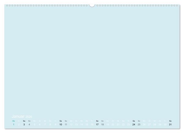 Produktbild: Bastelkalender - hell Blau (Wandkalender 2026 DIN A2 quer), CALVENDO Monatskalender