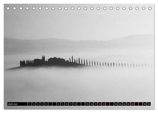 Produktbild: Toscana - monocromatico (Tischkalender 2026 DIN A5 quer), CALVENDO Monatskalender