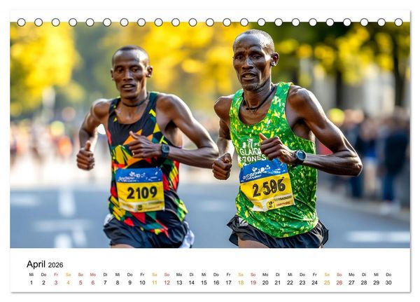 Produktbild: Marathon Power (Tischkalender 2026 DIN A5 quer), CALVENDO Monatskalender