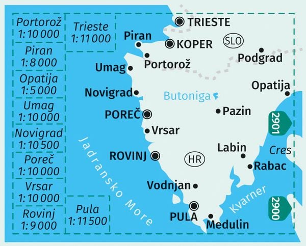 KOMPASS Wanderkarte 238 Istrien, Istra, Istria 1:75.000
