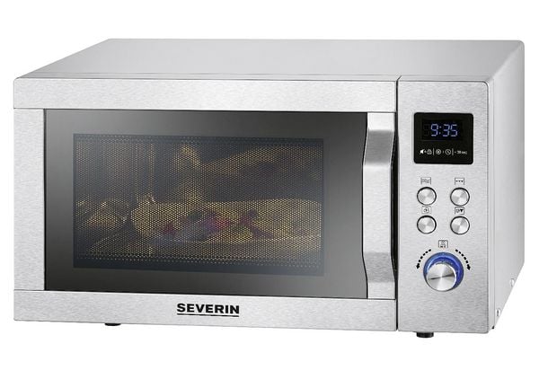 Produktbild: Severin MW 7774 Mikrowelle Edelstahl (geb&uuml;rstet), Silber 900 W Grillfunktion, mit Pizzafunktion, Hei&szlig;luft-Funktion