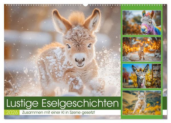 Produktbild: Lustige Eselgeschichten (Wandkalender 2026 DIN A2 quer), CALVENDO Monatskalender