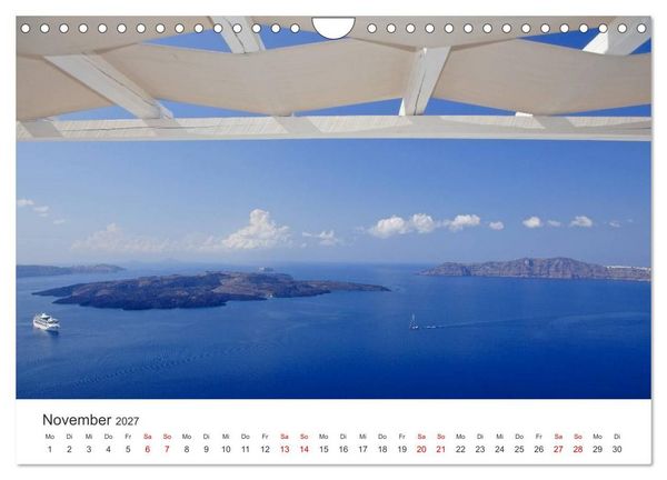Produktbild: Santorini Fira & Firostefani (Wandkalender 2027 DIN A4 quer), CALVENDO Monatskalender
