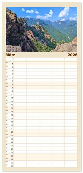 Produktbild: Familienplaner 2026 - Zauberhaftes S&uuml;dkorea Landschaften, St&auml;dte und Kultur mit 5 Spalten (Wandkalender, 21 x 45 cm) CALVENDO