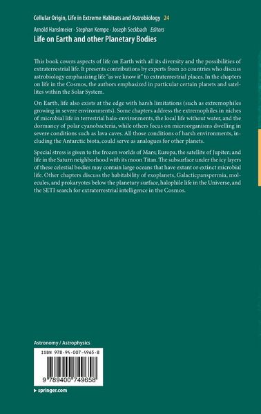 Produktbild: Life on Earth and other Planetary Bodies