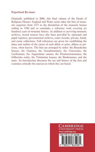 Produktbild: The Heads of Religious Houses