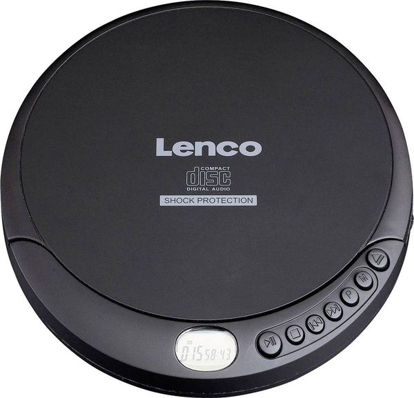 Lenco CD-200 Tragbarer CD-Player CD, CD-RW, MP3 Akku-Ladefunktion Schwarz