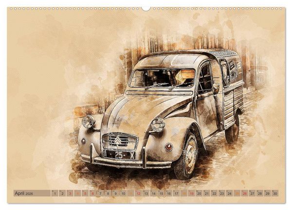Produktbild: Die Ente, Deux Chevaux, 2CV (Wandkalender 2026 DIN A2 quer), CALVENDO Monatskalender