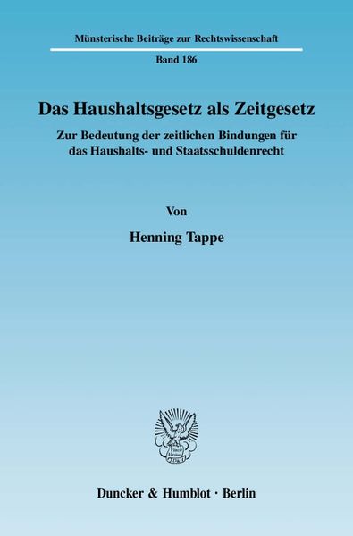 Produktbild: Das Haushaltsgesetz als Zeitgesetz.
