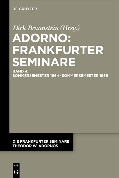 Produktbild: Sommersemester 1964 &ndash; Sommersemester 1969
