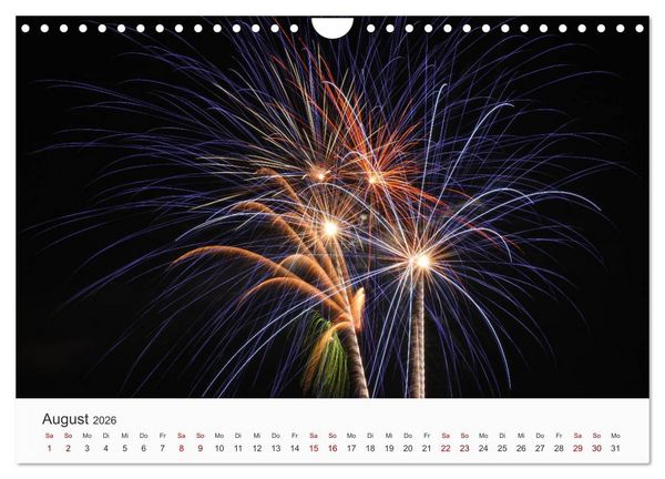 Produktbild: Feuerwerke - Kunstwerke am Himmel (Wandkalender 2026 DIN A4 quer), CALVENDO Monatskalender