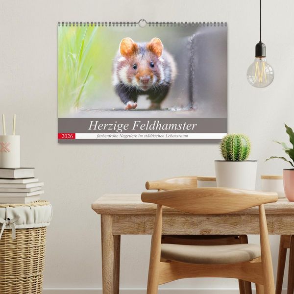 Produktbild: Herzige Feldhamster - farbenfrohe Nagetiere im st&auml;dtischen Lebensraum (Wandkalender 2026 DIN A3 quer), CALVENDO Monatskalender