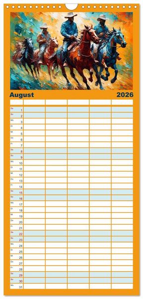 Produktbild: Familienplaner 2026 - Wild West Moments mit 5 Spalten (Wandkalender, 21 x 45 cm) CALVENDO