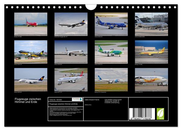 Produktbild: Flugzeuge zwischen Himmel und Erde (Wandkalender 2026 DIN A4 quer), CALVENDO Monatskalender