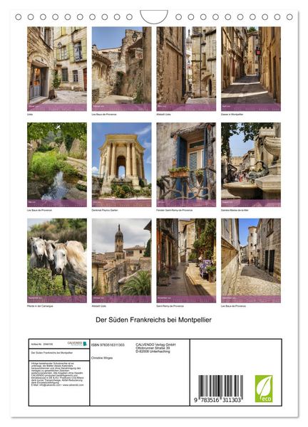 Produktbild: Der S&uuml;den Frankreichs bei Montpellier (Wandkalender 2026 DIN A4 hoch), CALVENDO Monatskalender