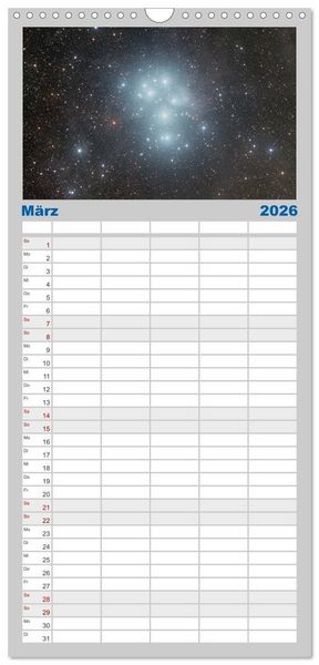 Produktbild: Familienplaner 2026 - Juwelen der Nacht mit 5 Spalten (Wandkalender, 21 x 45 cm) CALVENDO