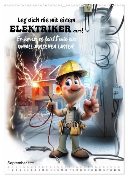 Produktbild: Elektrikerspr&uuml;che (Wandkalender 2026 DIN A2 hoch), CALVENDO Monatskalender
