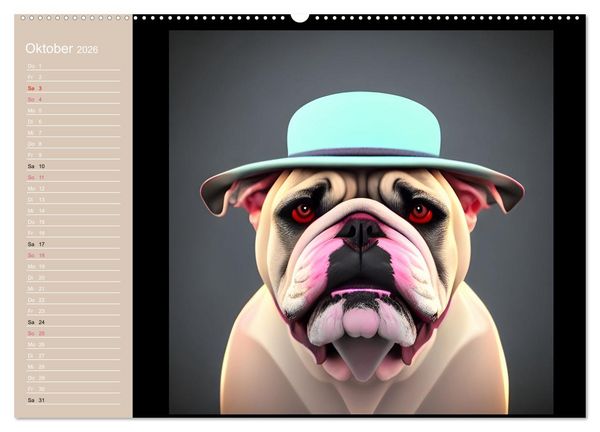 Produktbild: Graphic PoP Art Bulldogge (hochwertiger Premium Wandkalender 2026 DIN A2 quer), Kunstdruck in Hochglanz